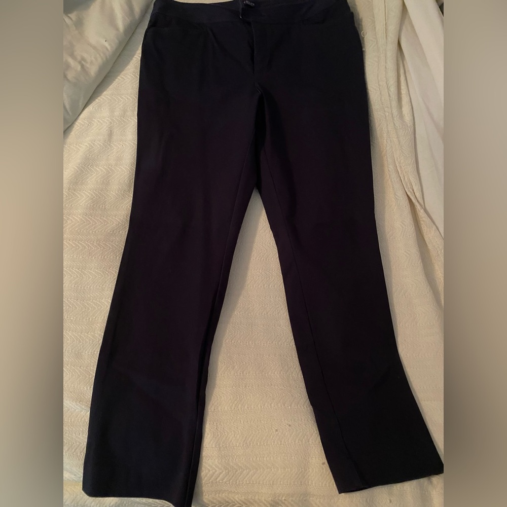 Chaps Navy Straight-Leg Pants